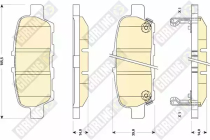 Комплект тормозных колодок, дисковый тормоз GIRLING 6135089