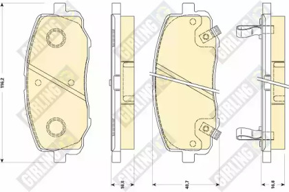 Комплект тормозных колодок, дисковый тормоз GIRLING 6135109