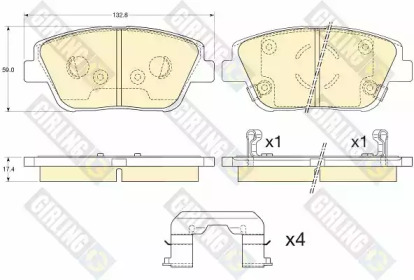 Комплект тормозных колодок, дисковый тормоз GIRLING 6135405