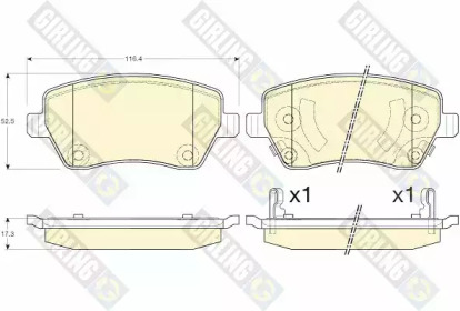 Комплект тормозных колодок, дисковый тормоз GIRLING 6135461