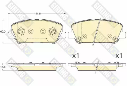 Комплект тормозных колодок, дисковый тормоз GIRLING 6135826