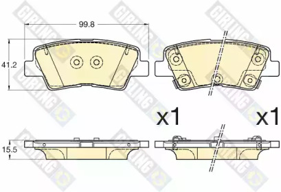 Комплект тормозных колодок, дисковый тормоз GIRLING 6135947