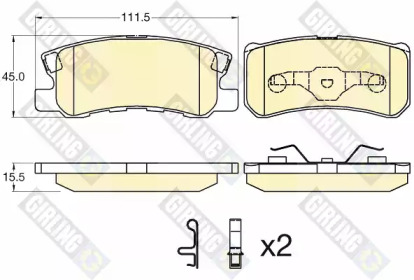 Комплект тормозных колодок, дисковый тормоз GIRLING 6135957