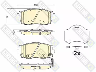 Комплект тормозных колодок, дисковый тормоз GIRLING 6136266