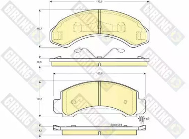 Комплект тормозных колодок GIRLING 6140043