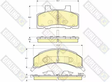 Комплект тормозных колодок, дисковый тормоз GIRLING 6140054