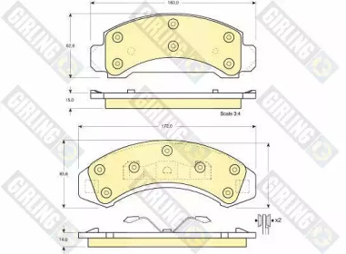 Комплект тормозных колодок GIRLING 6140139