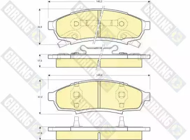 Комплект тормозных колодок, дисковый тормоз GIRLING 6140149