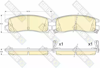 Комплект тормозных колодок, дисковый тормоз GIRLING 6140989