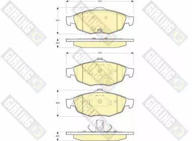 Комплект тормозных колодок, дисковый тормоз GIRLING 6141252
