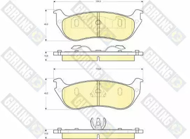 Комплект тормозных колодок, дисковый тормоз GIRLING 6141325