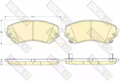 Комплект тормозных колодок, дисковый тормоз GIRLING 6144566