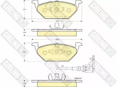 Комплект тормозов, дисковый тормозной механизм GIRLING 6411195