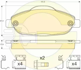 Комплект тормозов, дисковый тормозной механизм GIRLING 6412054