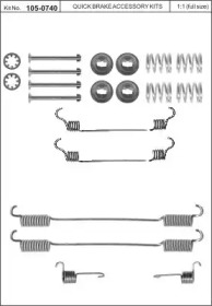 Комплектующие, тормозная колодка KAWE 105-0740