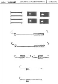 Комплектующие, тормозная колодка KAWE 105-0846