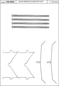 Комплектующие, колодки дискового тормоза KAWE 109-0003