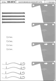 Комплектующие, колодки дискового тормоза KAWE 109-0910