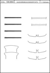 Комплектующие, колодки дискового тормоза KAWE 109-0954