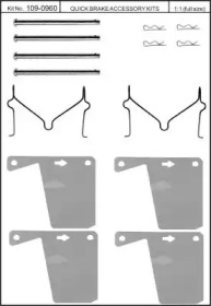 Комплектующие, колодки дискового тормоза KAWE 109-0960