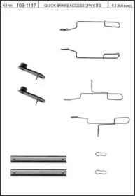 Комплектующие, колодки дискового тормоза KAWE 109-1147