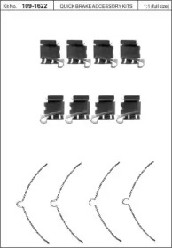 Комплектующие, колодки дискового тормоза KAWE 109-1622