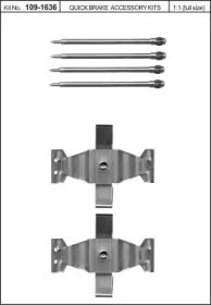 Комплектующие, колодки дискового тормоза KAWE 109-1636