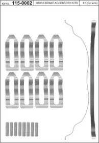 Комплектующие, колодки дискового тормоза KAWE 115-0002