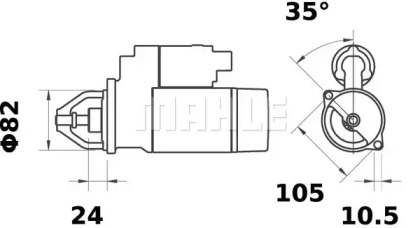 Стартер MAHLE ORIGINAL MS 378