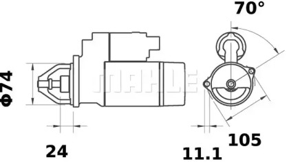 Стартер MAHLE ORIGINAL MS 278