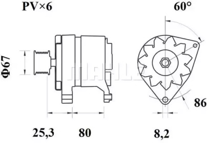 Генератор MAHLE ORIGINAL MG 563