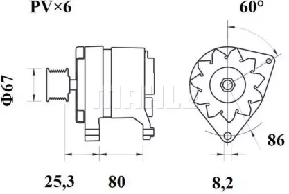 Генератор MAHLE ORIGINAL MG 564