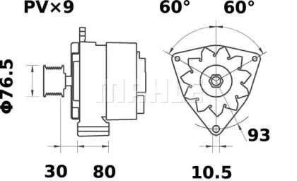 Генератор MAHLE ORIGINAL MG 540