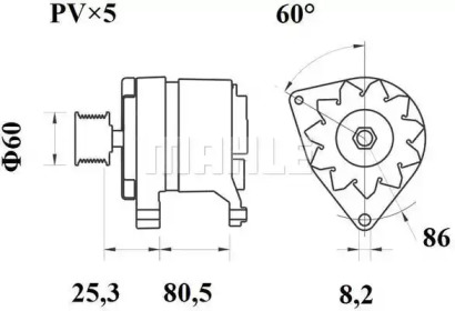 Генератор MAHLE ORIGINAL MG 454