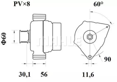 Генератор MAHLE ORIGINAL MG 313