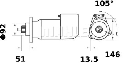 Стартер MAHLE ORIGINAL MS 558