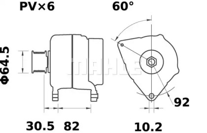 Генератор MAHLE ORIGINAL MG 95