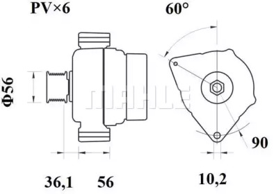 Генератор MAHLE ORIGINAL MG 196