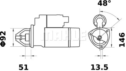 Стартер MAHLE ORIGINAL MS 154