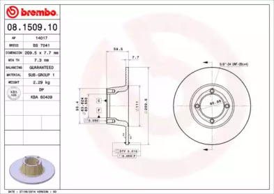 Тормозной диск BRECO BS 7041