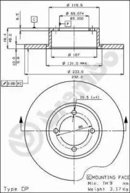 Тормозной диск BRECO BS 7214