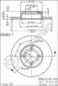 Тормозной диск BRECO BS 7341