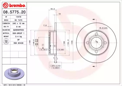 Тормозной диск BRECO BS 7475