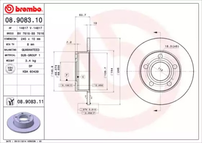 Тормозной диск BRECO BS 7616