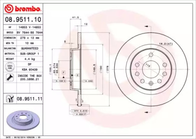 Тормозной диск BRECO BS 7644