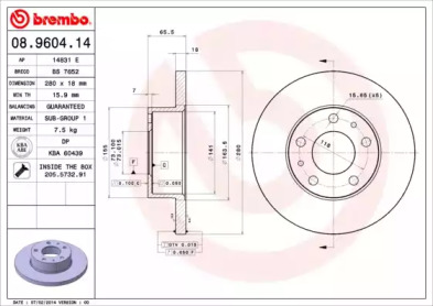 Тормозной диск BRECO BS 7652