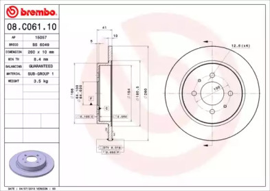 Тормозной диск BRECO BS 6049