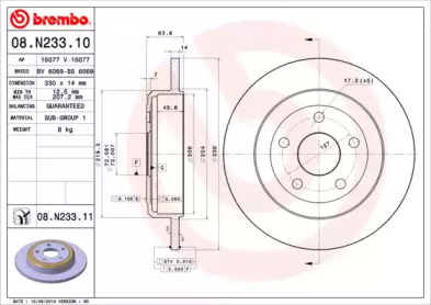 Тормозной диск BRECO BV 6069