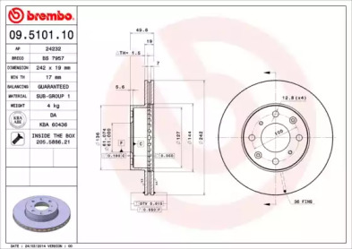 Тормозной диск BRECO BS 7957