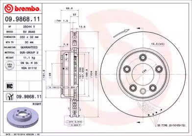 Тормозной диск BRECO BV 8640